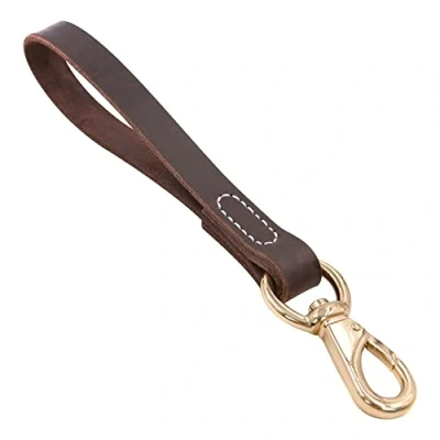 Image of Short Dog Leash, 11.8&quot; Leather Leash with 360? Rotating Hook for Medium Large Dogs Training Walking Traffic Lead