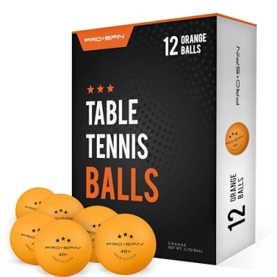 Image of PRO SPIN Ping Pong Balls Orange 3 Star 40+ Table Tennis High Performance ABS Training Ultimate Durability for Indoor &amp; Outdoor (Pack of 12)