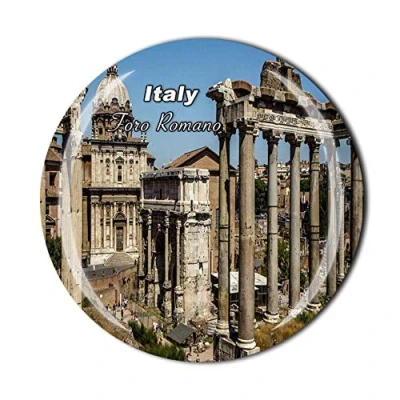 Image of Foro Romano 3D Rome Italy Refrigerator Fridge Magnet Crystal Glass Tourist Travel Souvenir Collection Gift Magnetic Sticker Home Kitchen Decoration