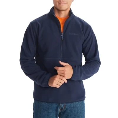 Image of MARMOT Men&#039;s Rocklin 1/2 Zip Jacket Classic, Warm, Lightweight 100 Weight Fleece Layer, Arctic Navy, L