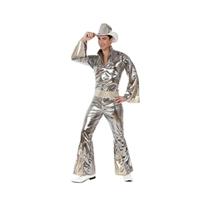 Image of ATOSA 10441 Costume Disco Woman XS S Silver Carnival, Größe 34 36