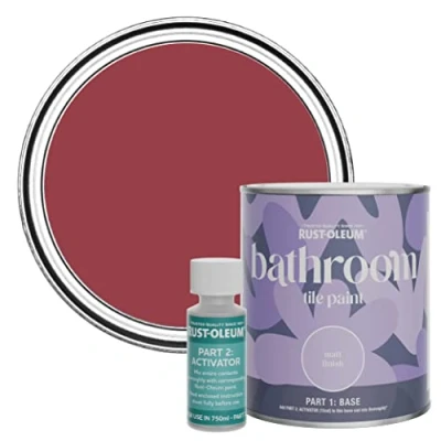 Image of Rust Oleum Red Water Resistant Bathroom Tile Paint in Matt Finish Soho 750ml