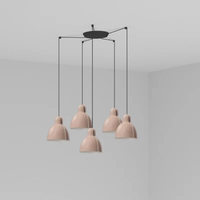 Image of Venice 5 Light Pink Cluster Drop Pendant Lamp