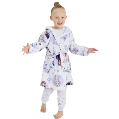 Image of Disney Girls Frozen Dressing Gown Elsa Anna Robe (Frozen 2 3 Years)