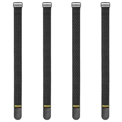 Image of Trilancer Elastic Cinch Straps with Anti Slip Strips, 24 &quot;x 2&quot; (4 Pack) Multipurpose Hook and Loop Bundling for Hose, Cords, Bike, Luggage, Camping, Yoga Mats