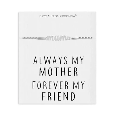 Image of Philip Jones Mum Bracelet with Quote Card Created Zircondia® Crystals