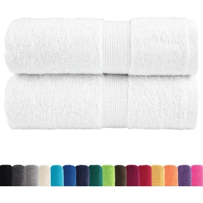 Image of vidaXL Premium Guest Towels SOLUND 2pcs White 30x50cm 600gsm