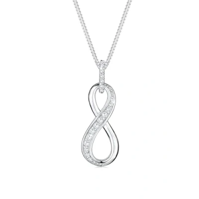 Image of Elli Women&#039;s 925 Sterling Silver Zirconia Infinity Love Friendship Forever Necklace Chain with Pendant of Length 45 cm