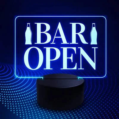 Image of Red Ocean Neon Bar Signs Cocktail Sign LED Beer Pub Club Man Cave OPEN Alcohol Gift