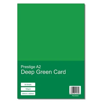Image of Prestige A2 Deep Green 180gsm Craft Card x 50 Sheets (594mm 420mm)