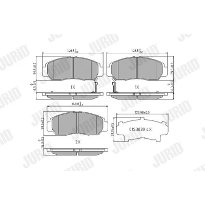 Image of 06450S6EE50, 45022S6EE50, 45022S7AE00, 45022S7AE50, 45022SJF305 Brake pad set JURID 572449J with acoustic wear warning without accessories