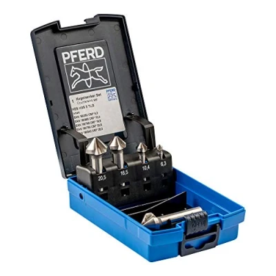 Image of PFERD HSS Taper/Deburring Countersink Set, 5 Pieces, 90, Diameter 6.3 25.0 mm, DIN 335 C, 25202153 for Countersinking 90 Screws