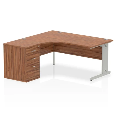 Image of Impulse 1600 Left Hand Wire Managed Workstation 600 Pedestal