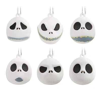 Image of Hallmark Disney Tim Burton&#039;s The Nightmare Before Christmas Jack Skellington Heads Miniature Ornaments, Set of 6