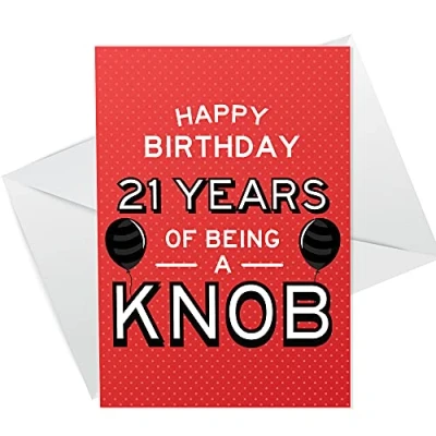 Image of RED OCEAN Funny 21st Birthday Card For Friend Brother Son Rude Cards Him