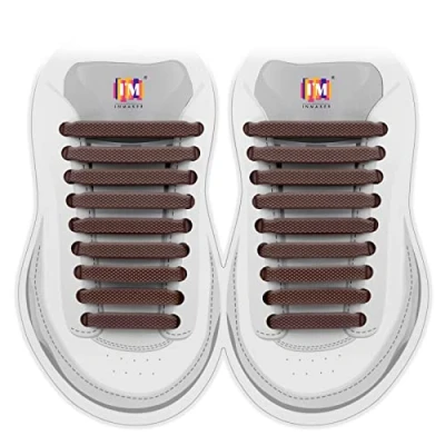 Image of INMAKER No Tie Laces for Kids and Adults, Elastic Trainers, Silicone Tieless Flat Shoelaces Running Shoes