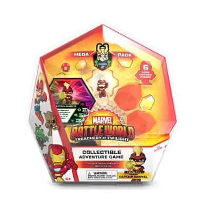 Image of Marvel Battleworld: Series 2 Treachery at Twilight Mega Collectable Adventure Game Pack Captain (Includes 5 Hero Collectables + 1 Exclusive 13 battle Cards) Ideal for Ages 6+