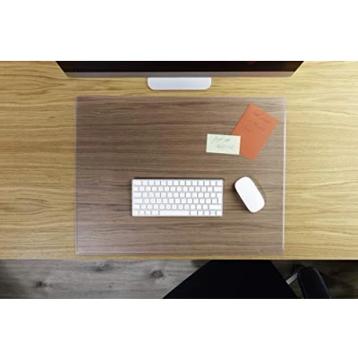 Image of Durable DURAGLAS® Desk Mat Transparent 65 x 50 cm Pack of 1 Anti Glare and Slip Ideal for Keeping Small Notes Reminders Close to Hand