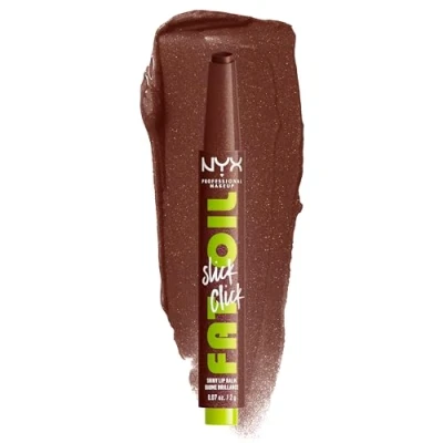 Image of NYX Professional Makeup Lip Balm, A Hint of Colour, Infused with Oils for Long Lasting Hydration, Lightweight &amp; Vegan Formula, Fat Oil Slick Click, Trending Topic