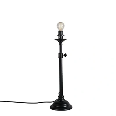 Image of Qazqa Classic Table lamp I Light Black Adjustable Without Shade Accia Country Suitable for LED E14 1 Steel Bedroom
