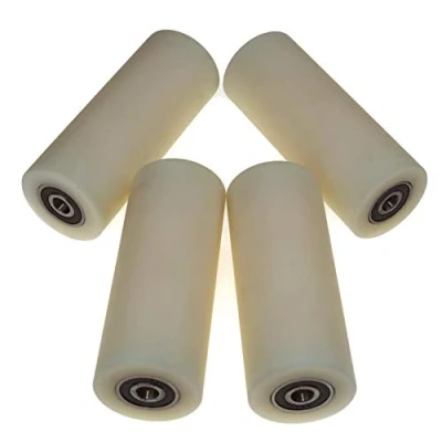 Image of 4 Pieces Nylon Polyamide Rollers 40 mm diameter 100 wide 8 bearing Precisely Machined in the EU(40 8)