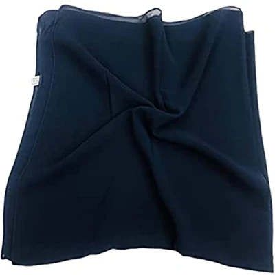 Image of KAV Women Plain Elegant Chiffon Head Scarf Hijab Silk Changer and Color Turban Light Large Maxi Hair Wrap Cover for Girls Shawl Piece (Navy Blue)