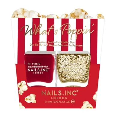 Image of Nails.INC What&#039;s Poppin&#039; Popcorn Scented Nail Polish Duo