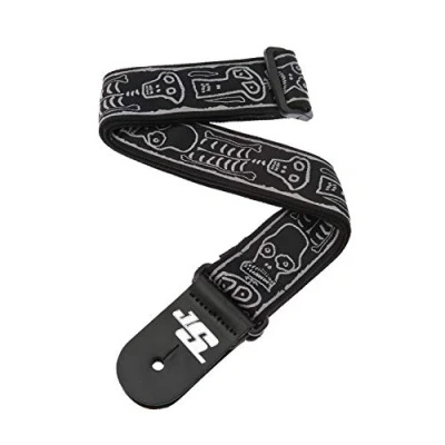 Image of D&#039;Addario Accessories Joe Satriani Guitar Strap Electric Strap, Acoustic &amp; Bass Skull n&#039; Bones