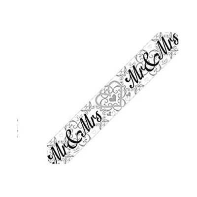Image of OAKTREE UK 624993 9ft Banner Mr &amp; Mrs Metallic