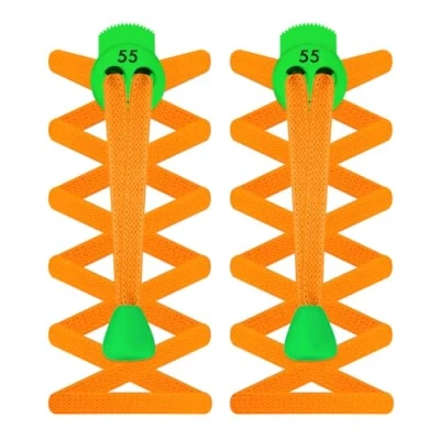 Image of 55 Sport FLAT Elastic Lock Shoelaces (Neon Orange)