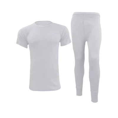 Image of 989Zé ENZO Thermal Underwear Set Long Sleeve Tops Johns T Shirt Winter Ski Wear Thermals Thml Shortsleeve Suit White M