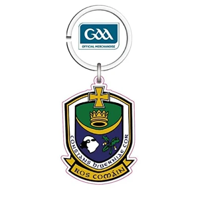 Image of ROSCOMMON Official ALL IRELAND GAA County crest ultra thin metal keyring.
