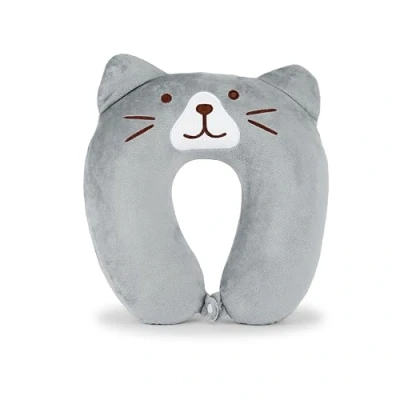 Image of Mousehouse Gifts Awesome Animal U shaped Memory Foam Travel Pillow, kids/adults (Grey Cat)