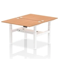 Image of Air B2B 1200x800mm Height Adjustable 2P Bench Desk CP Oak/White