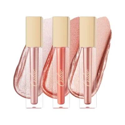 Image of Oulac Metallic Diamond Lip Gloss Set Waterproof &amp; Transfer Proof Liquid Lipstick Eyeshadow, Long Lasting with High Shine Finish, Vegan Clean Beauty Formula, 4.5ml*3(MD01+MD03+MD06)