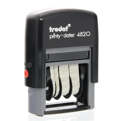 Image of Trodat Date Stamp Printy 4820 Self Inking, Months in Letters, Characters 4mm, Imprint Black, 89x68x28 mm, 055581