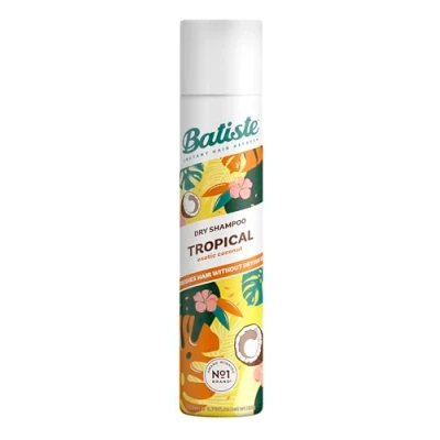 Image of Batiste Dry Shampoo in Tropical 200ml, Coconut &amp; Floral Fragrance, No Rinse Spray to Refresh Hair Between Washes