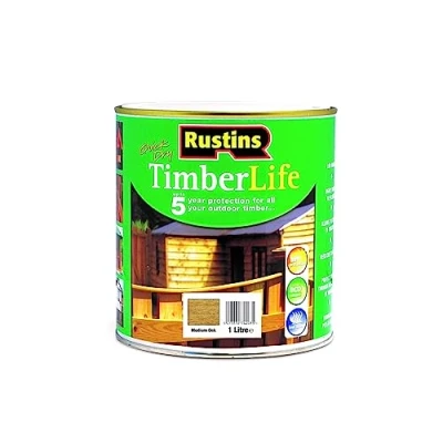 Image of Rustins TLMO1000 1L Timberlife Medium Oak, Brown