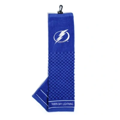 Image of TEAM Golf NHL Tampa Bay Lightning Embroidered Towel Towel, Checkered Scrubber Design, Logo