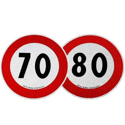 Image of 4R Quattroerre.it Speed Limit Mark 70 and 80 km/h EU Approved