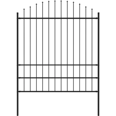 Image of vidaXL Garden Fence with Spear Top Steel