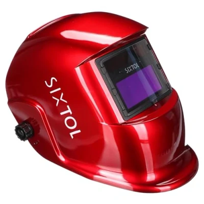 Image of SIXTOL Welding Mask 2 Solar Automatic Darkening Helmet Grinding Function Wide Shade 4/9 13 for Tig Mig Arc Red