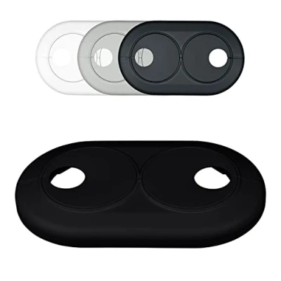 Image of FUX Double Radiator Pipe Covers, Variable spacing, Hole Ø: 18mm, Plastic Collars, Heater Collars (18mm, deep Black RAL 9005)