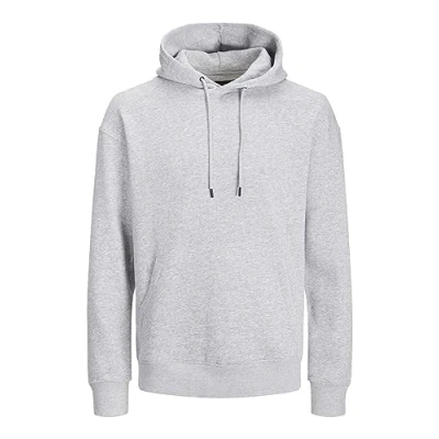 Image of JACK&amp;JONES PLUS Men&#039;s Jjebradley Sweat Hood Noos Pls Sweatshirt, Light Grey Mix, 4XL