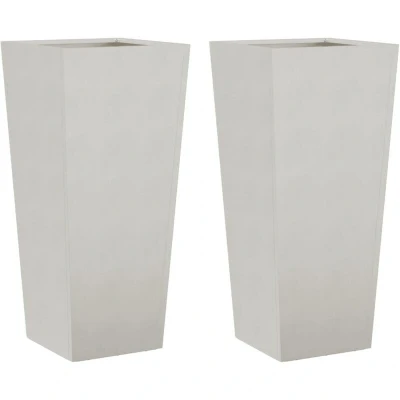 Image of vidaXL Garden Planters 35x35x75 cm 2 pcs Stainless Steel