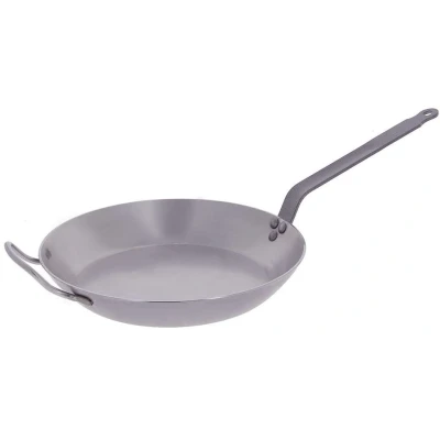 Image of De Buyer 5110.36 Carbone Plus Heavy Quality Steel Round Lyonnaise Frying Pan, 36 cm Diameter