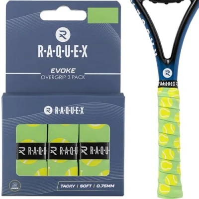 Image of Raquex Evoke Camo Overgrip Tennis Racket Grip Tape Non Slip Band for Rackets, Badminton and Squash Pack of 3