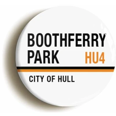 Image of Boothferry Park City Of Hull HU4 Road Sign Fridge Magnet (Circular 2inch / 50mm Diameter)