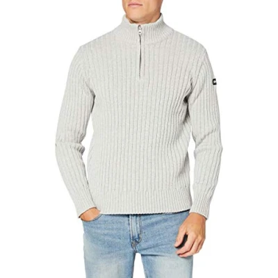 Image of Schott NYC Men&#039;s Plecorage2 Pullover Sweater, HEA L.Grey, X Large