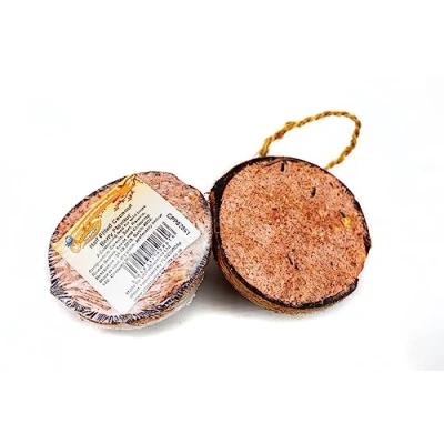Image of Chubby Suet Half Filled Coconuts Topped with Berry, Bird Feeder Coconut Halves, for Wild Birds, Shell Birds Food, Blackbirds, Woodpeckers, Starlings &amp; Sparrows (2 Pack)